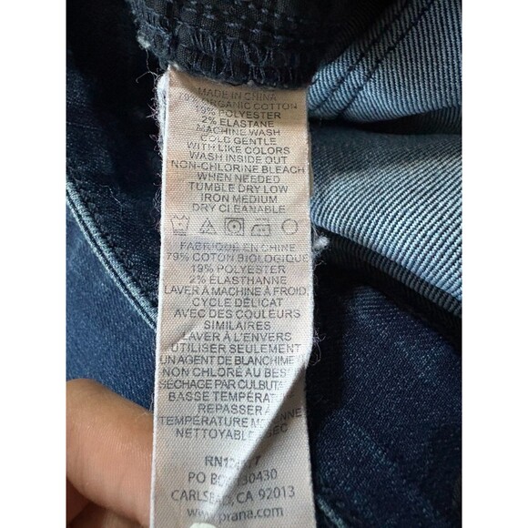 Prana Skinny Jeans Womens 6/28 Carlotta Mid Rise Stretchy Denim Dark Wash Blue - Picture 7 of 8